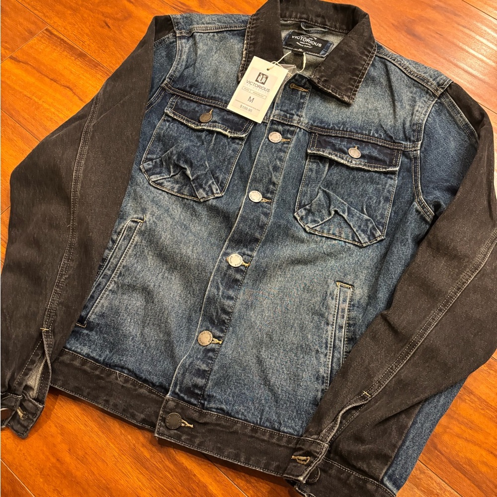 Denim Jacket with with Black Accents